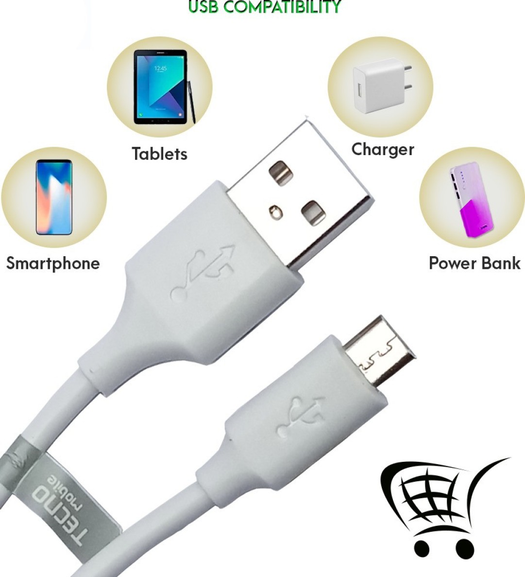 Tecno Original USB To Micro USB Cable - Android Phones Charging Cable