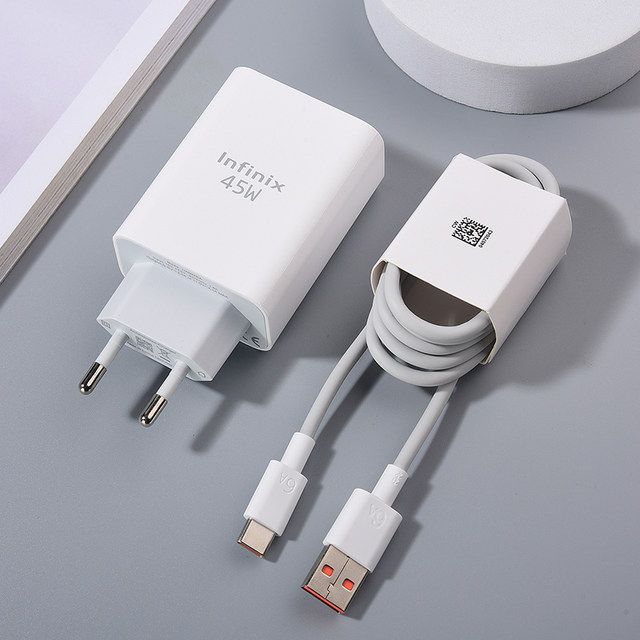 Infinix 45W Super Fast Charging Power Adapter + USB C Cable